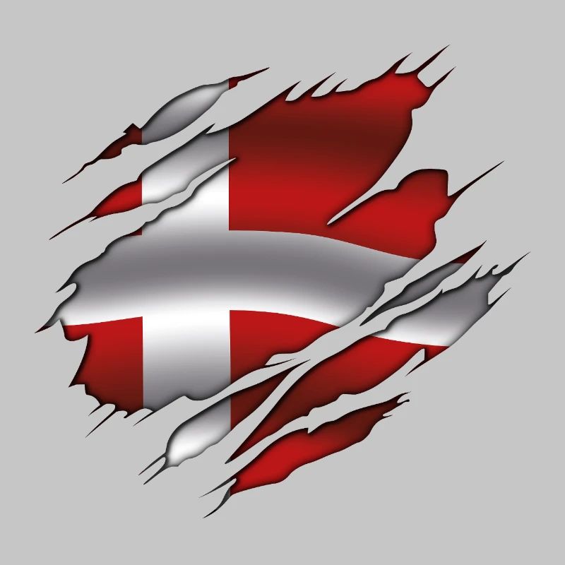 Drapeau du Danemark - Danemark - Drapeau déchiré