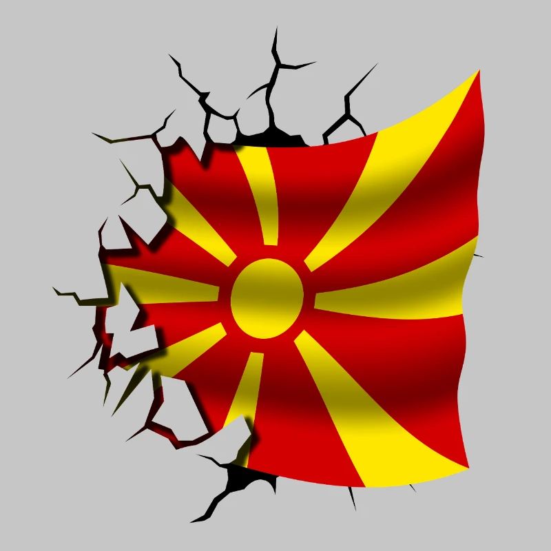 Drapeau de la Macédoine - Macédoine - Drapeau brisé