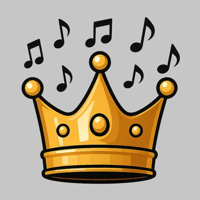 King's crown with musical elements