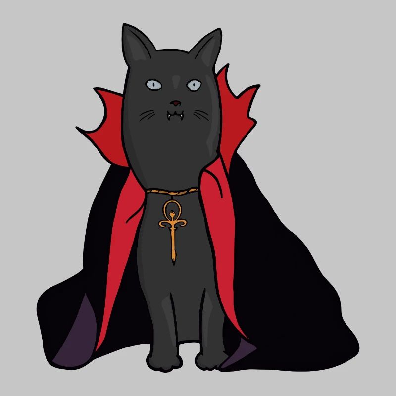 Midnight Vampire Cat with a Cape