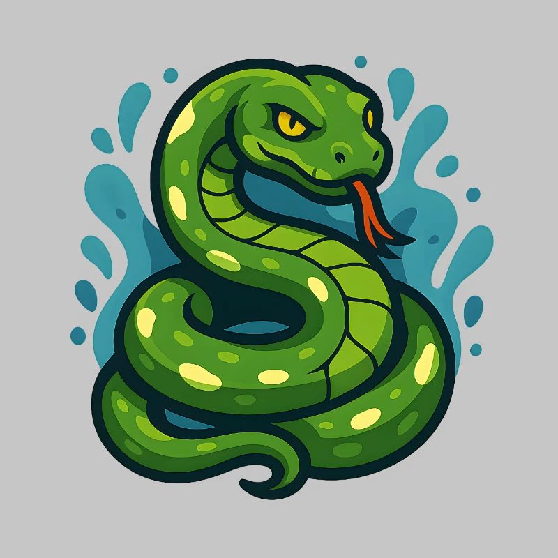 Green Tree Python Snake in Wave