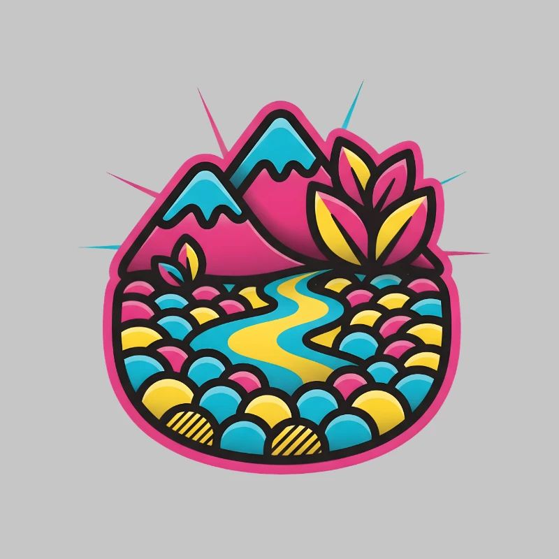 Bunte Flusslandschaft Candystyle