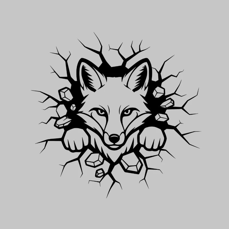 Fuchs Wanddurchbruch Illustration