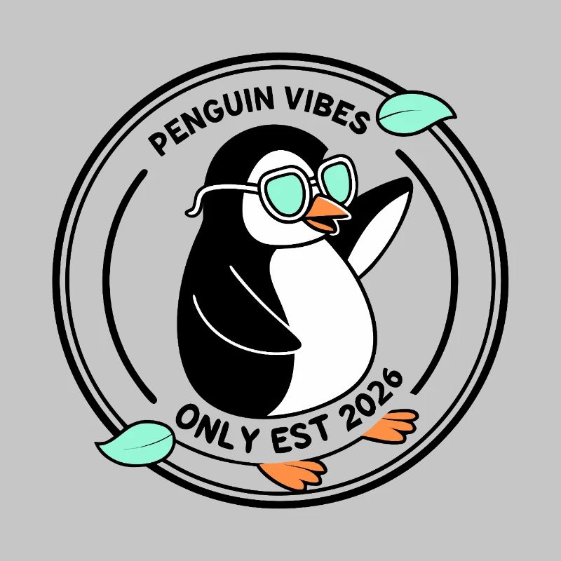 Schwarzer Pinguin in Mint-Brille 2026
