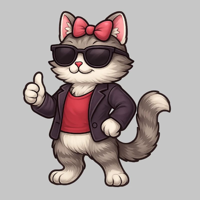 Cooler Katze mit Lederjacke 