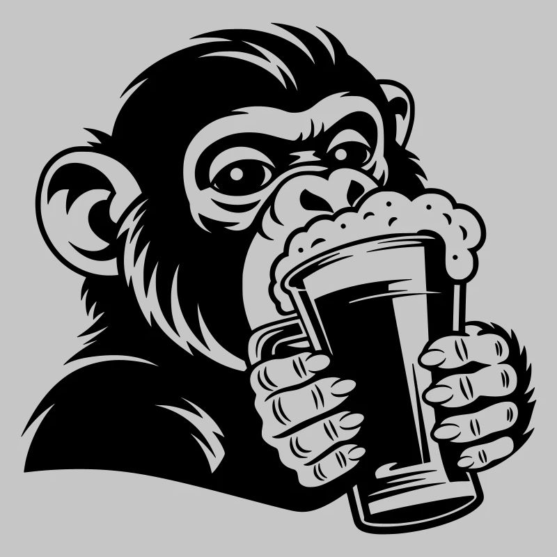 Casual Monkey with Drink