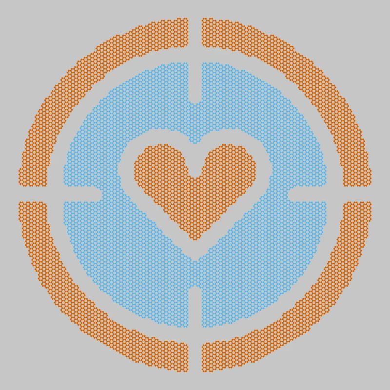 Heart in Target Emblem, atomic pattern
