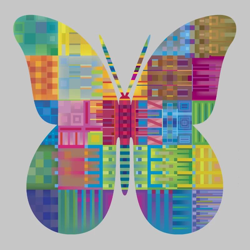 Bunter Patchwork-Schmetterling