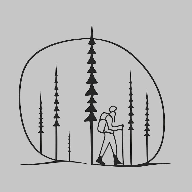 Waldwanderer Silhouette geschenkidee freunde 
