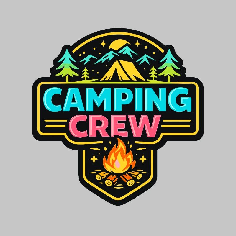 Camping Crew Abzeichen Neon