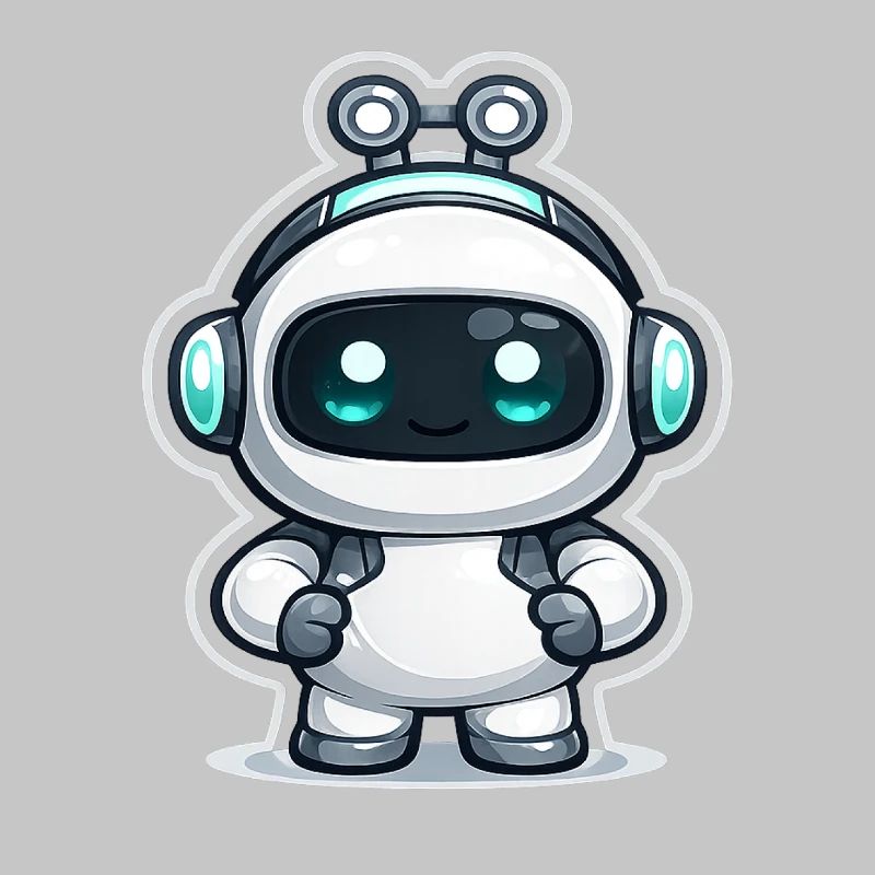 Copilot AI Robot Mascot Cute Dev Sticker
