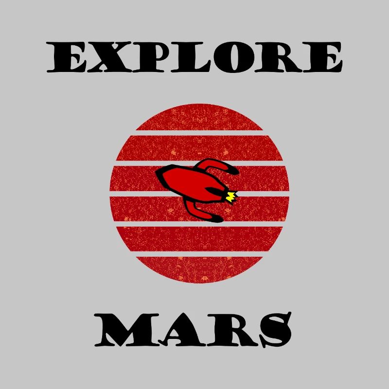 Fusée rétro dans le cercle rayé rouge