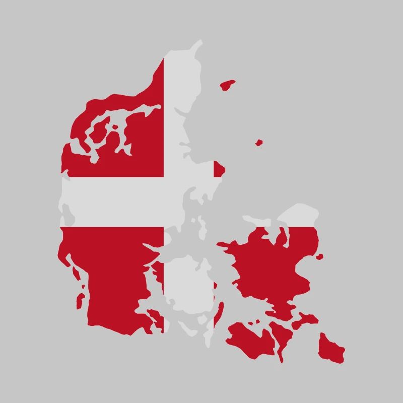 Denmark Flag Map