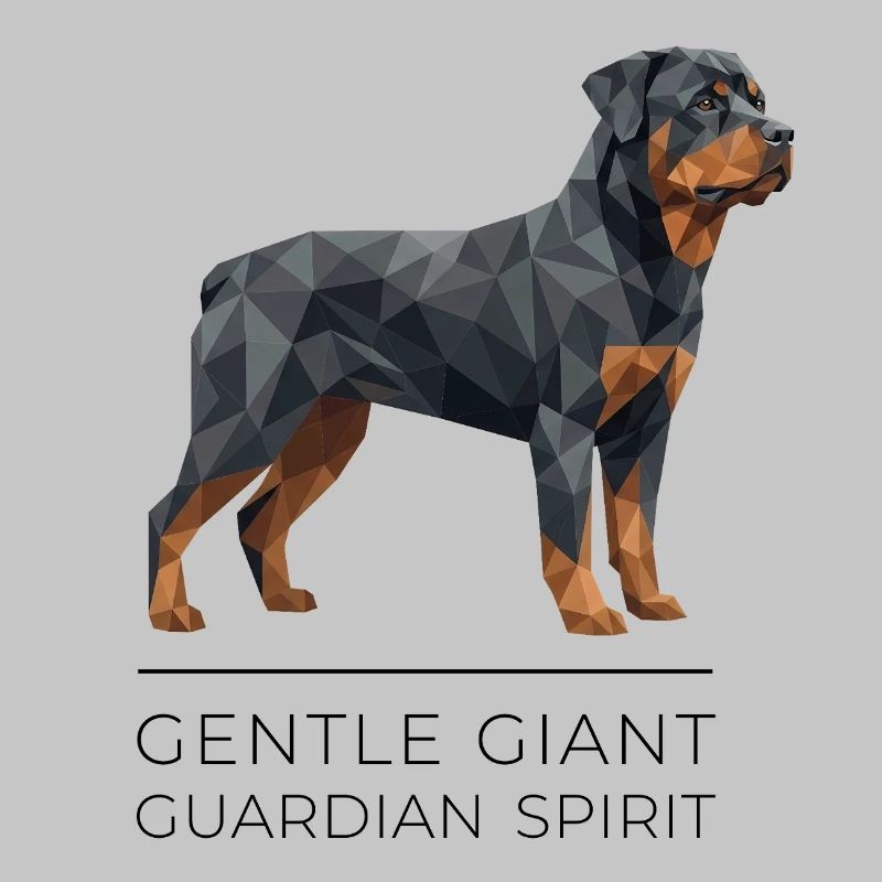 Art Low-Poly Rottweiler - Géant doux