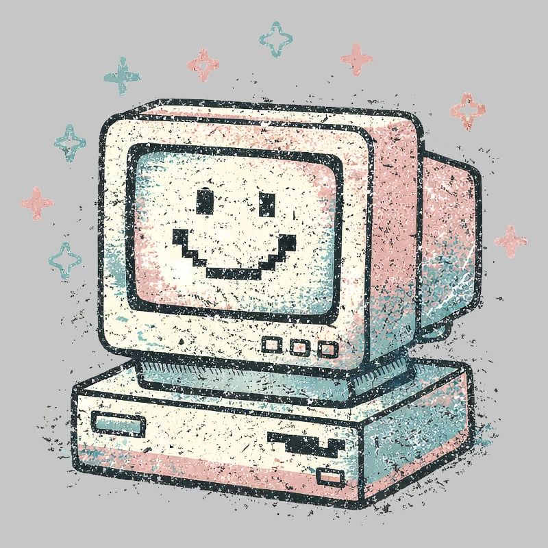 Cute Retro Computer Vintage 80s Tech Style