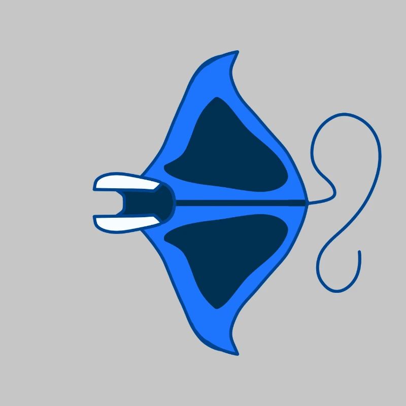 Manta Linear Blue Stylized