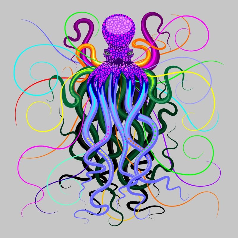 Octopus Trippy Psychedelic Deep Ocean Creature