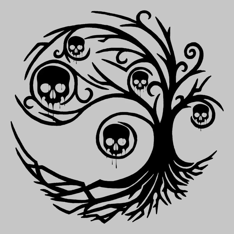 Black tree with skulls