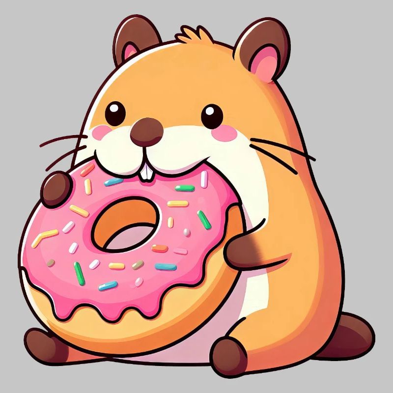 Mignon Capybara Hamster Cochon d’Inde Beignet