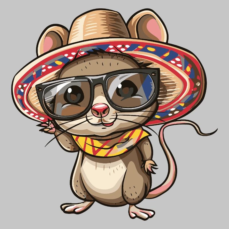 Mouse Comic Funny Sombrero