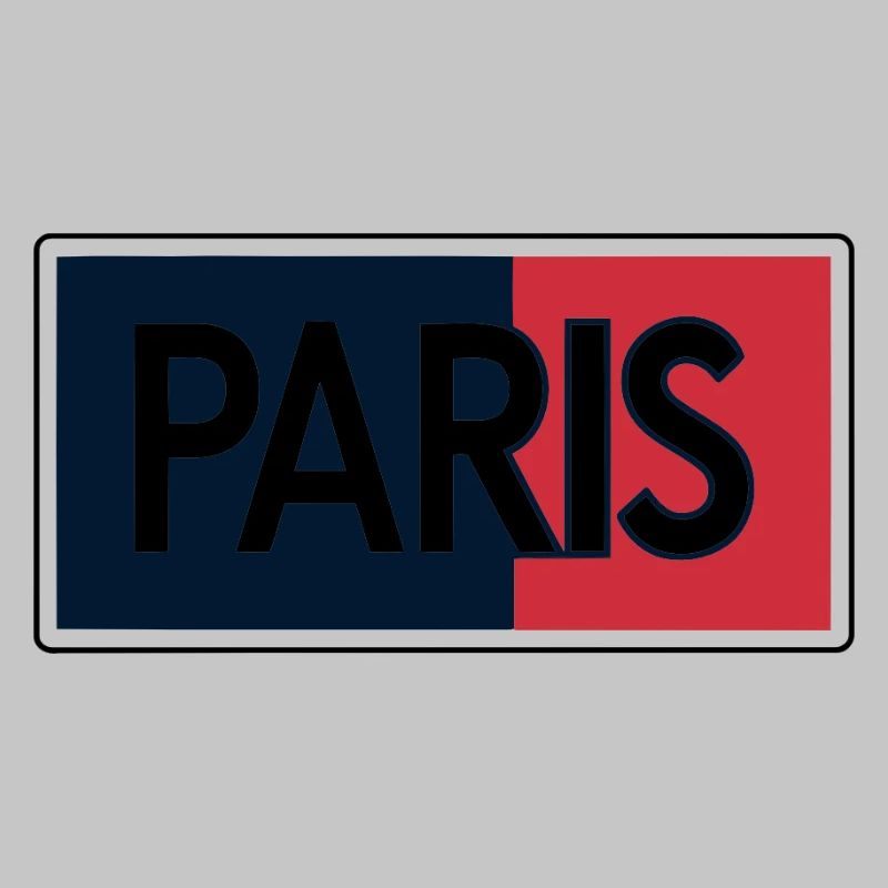 Paris Drapeau Split Typographie