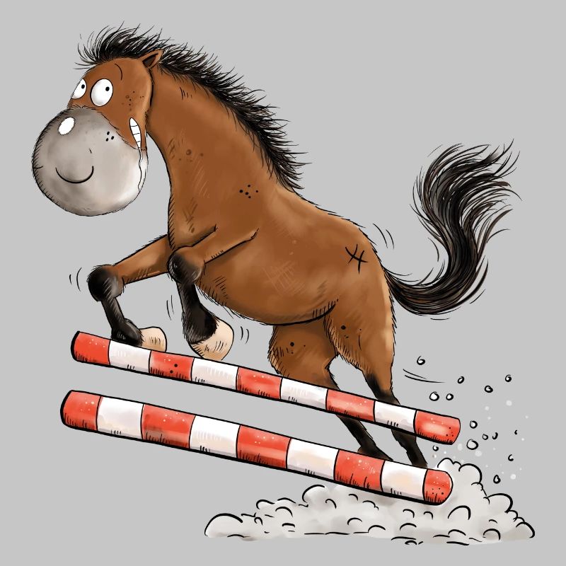Witziges Springpferd Springreiten Tunier Pferd