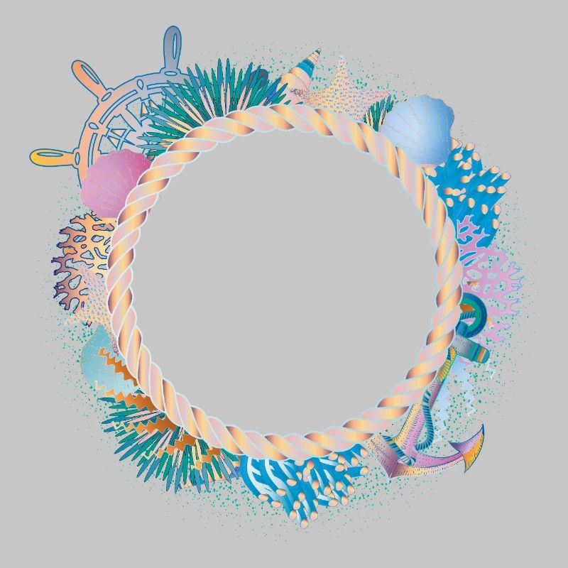 Maritime Rope Frame – with Corals & Shells