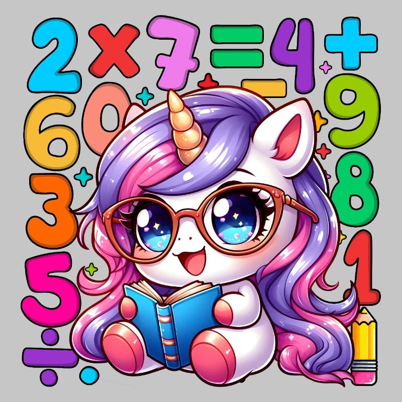 Number Day Whimsical Unicorn Math Learning Design