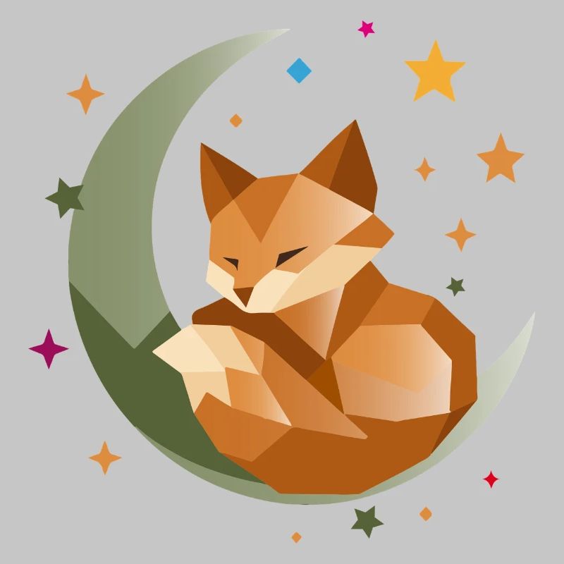 Sleeping Fox on the Moon – Geometric