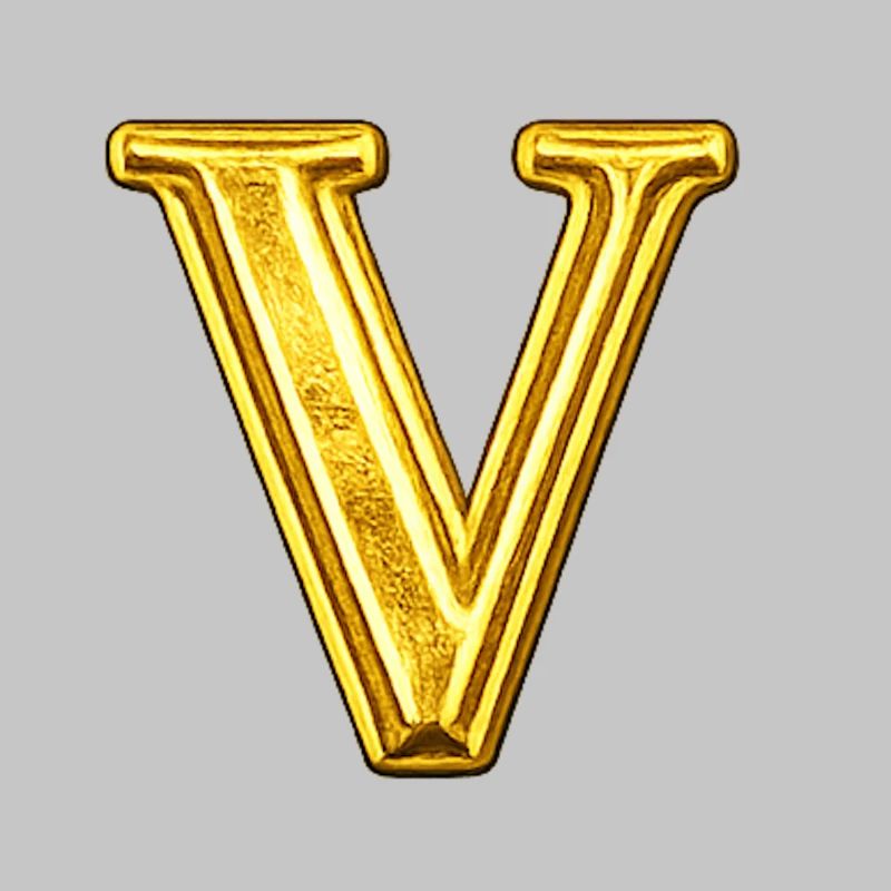 Goldenes V Monogramm - glänzend