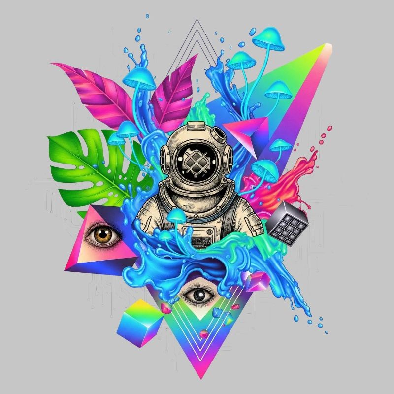 Futuristic Techno Jungle Print