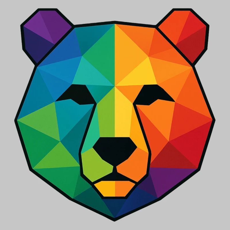 Bunte Pop-Art-Low-Poly-Bär