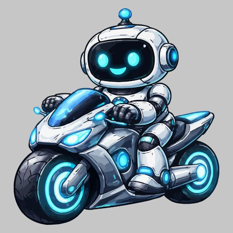 Robot on motorcycle