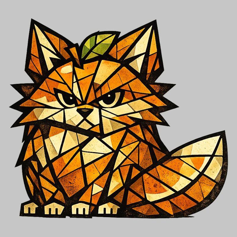 Orange Fox Kubismus-Version