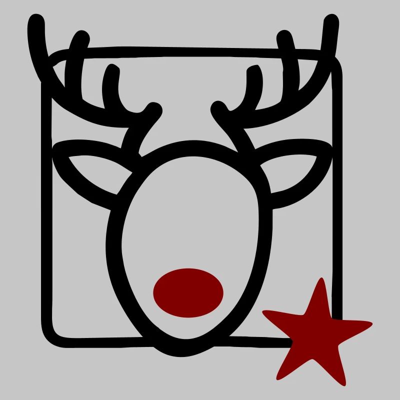 Renna con stella e naso rosso