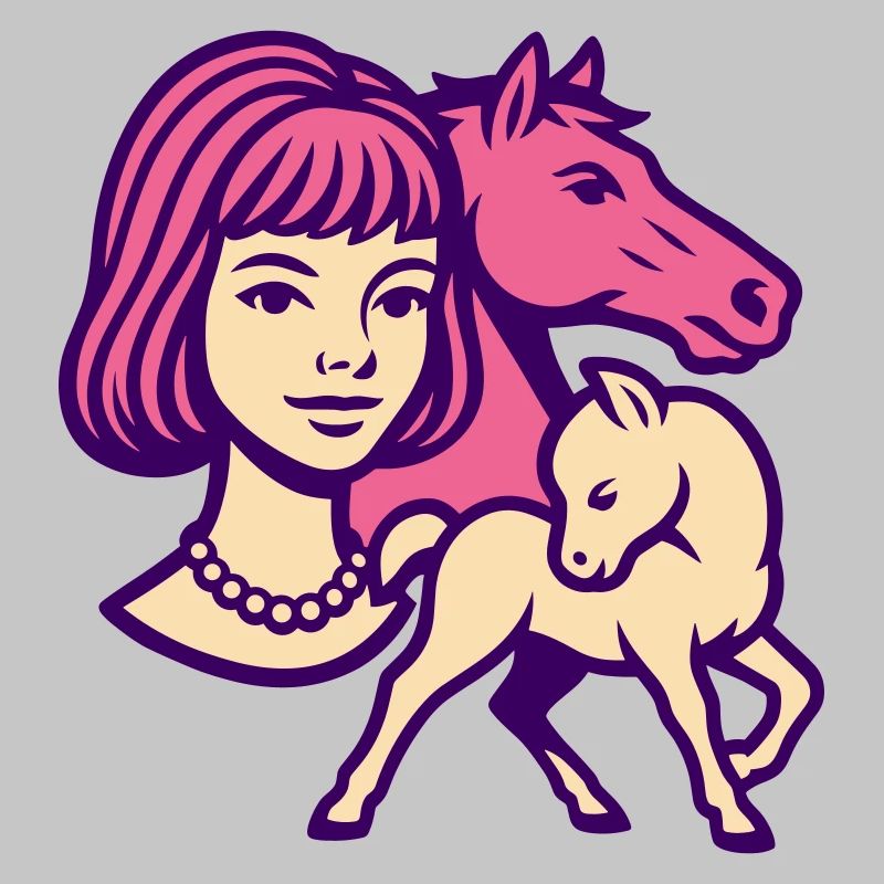 Pferdemädchen Pop-Art rosa