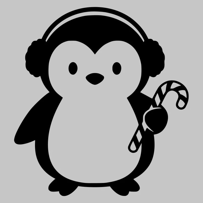 Cute Penguin with Candy Cane | Christmas