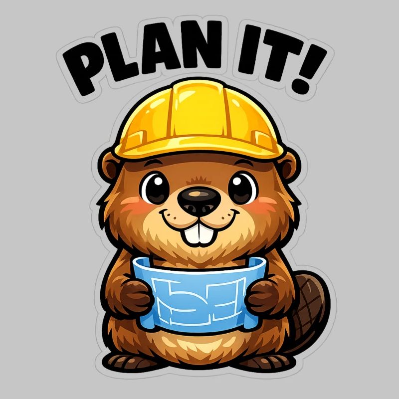 Bauheld Biber mit Plan