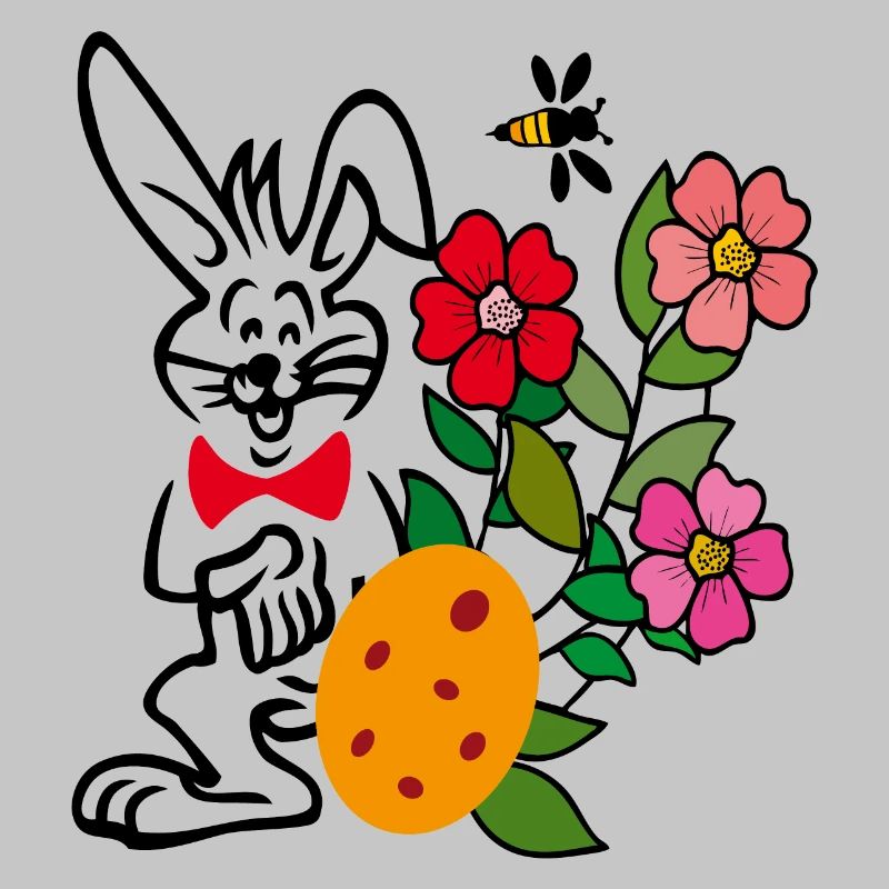 Easter with flowers and Easter egg