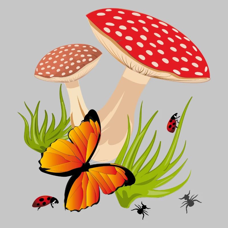 Toadstools, Butterfly