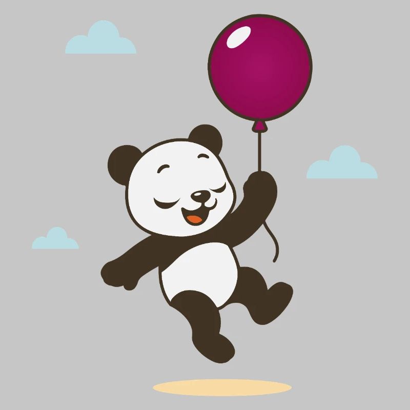 Fröhlicher Panda mit Luftballon