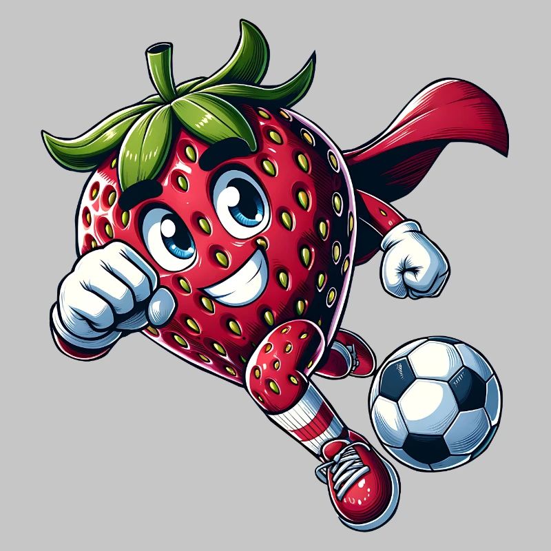 Fußball Erdbeere Superheld Kicker Comic