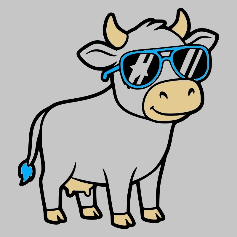 Cool Cow Sunglasses Casual Vector