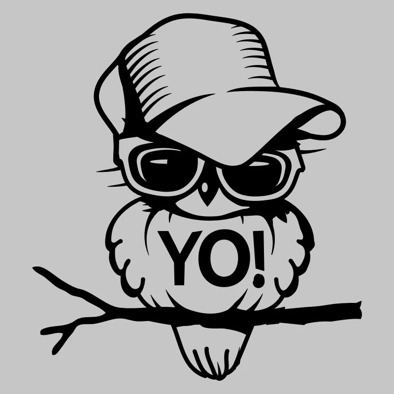 Vogel mit Brille und Baseballcap