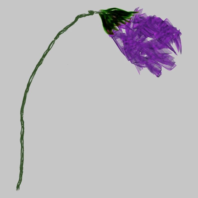 Fleur de violette à surface abstraite