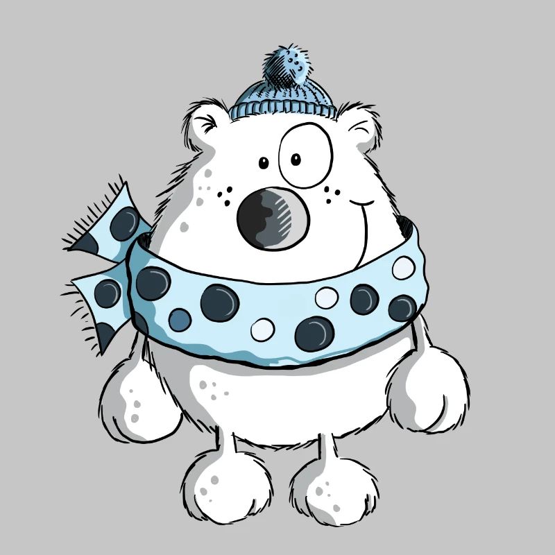 Drolliger Eisbär - Bär - Winter - Comic - Tiere