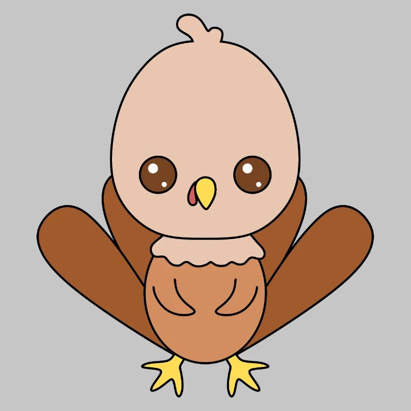 Conception de personnage de dinde mignonne