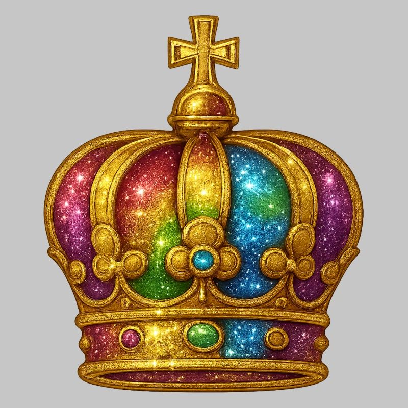 Goldene Krone mit Regenbogen-Effekt