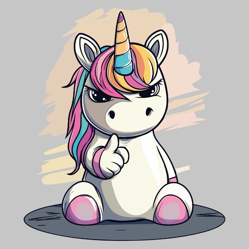 Licorne effrontée avec index – Mignon et cool