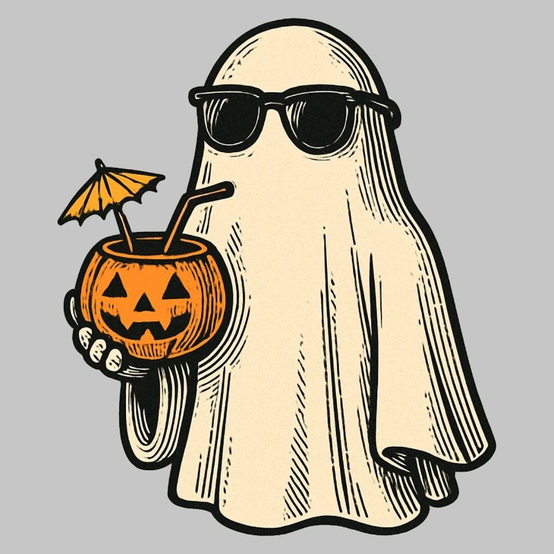 Cooles Halloweengespenst mit Cocktail